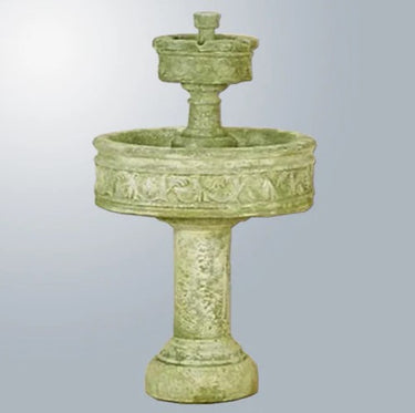 Giannini Garden Paestum Two Tier Outdoor Water Fountain with Tall Base